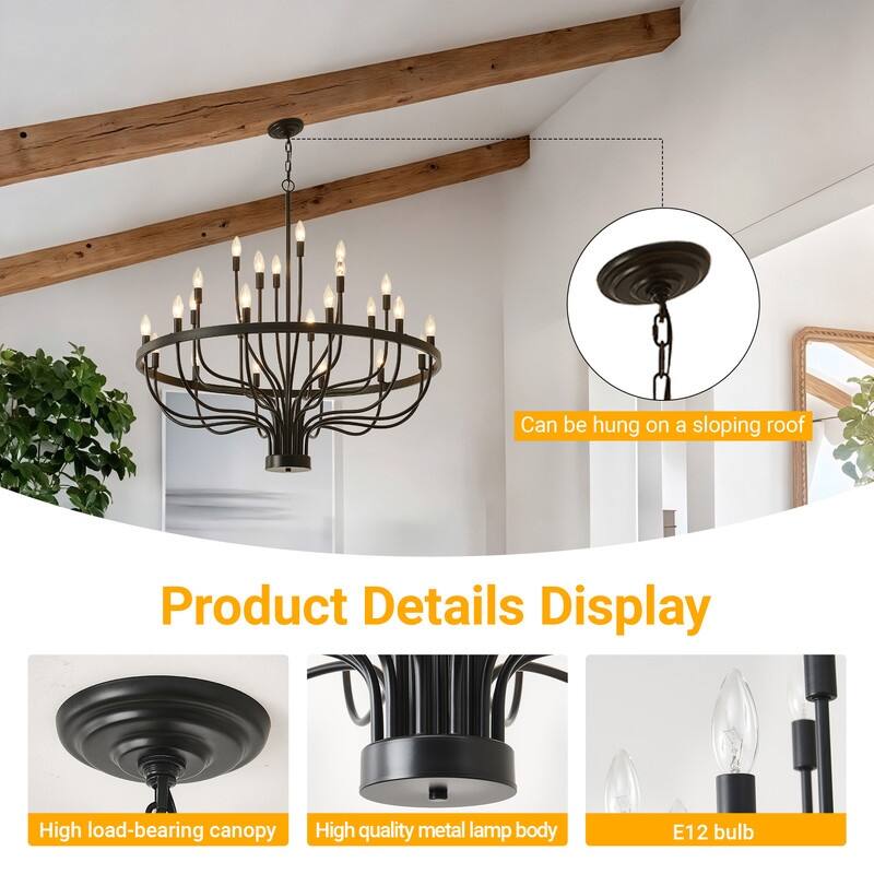 Farmhouse Chandelier Large Wagon Wheel Chandeliers Candle Chandelier