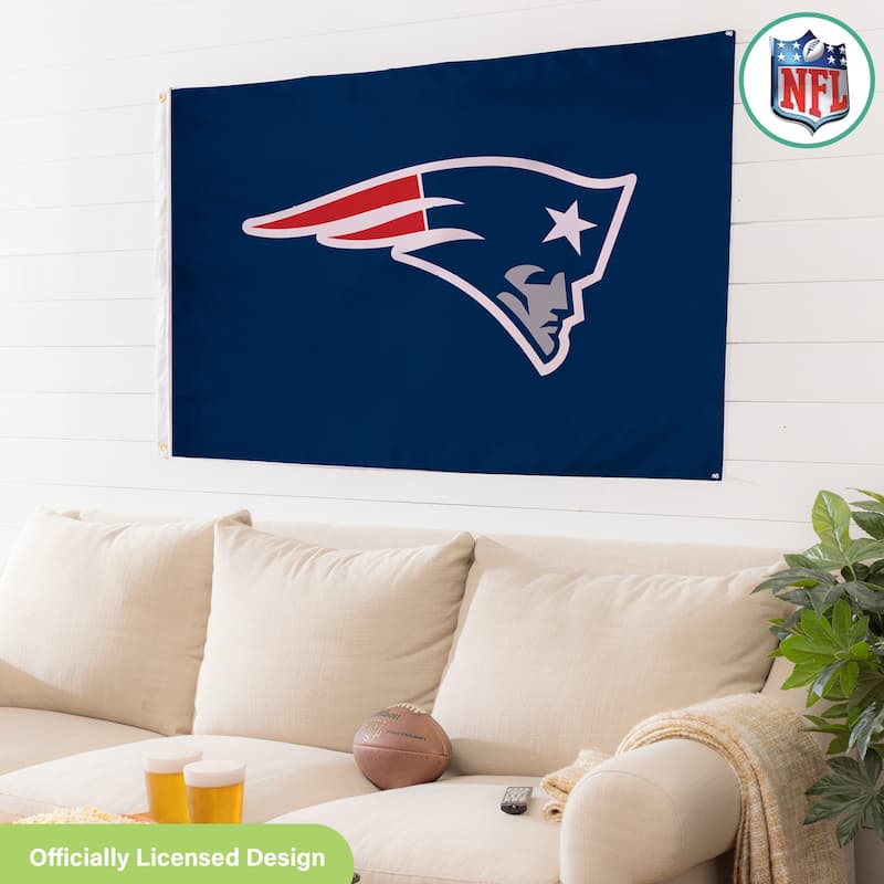 New England Patriots Single Sided Flag w/ 2 Grommets, 3'x5'