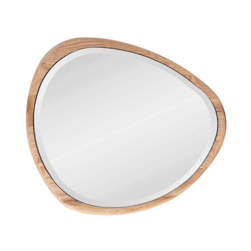Allan Andrews Asymmetrical Bleached Oak Wood Framed Wall Mirror