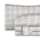 preview thumbnail 72 of 99, Bare Home Cotton Flannel Sheet Set - Velvety Soft Heavyweight California King - Checkered Plaid - Light Grey