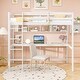 preview thumbnail 5 of 8, Costway Twin Size Loft Bed with Desk & Shelves Safety Guardrails &