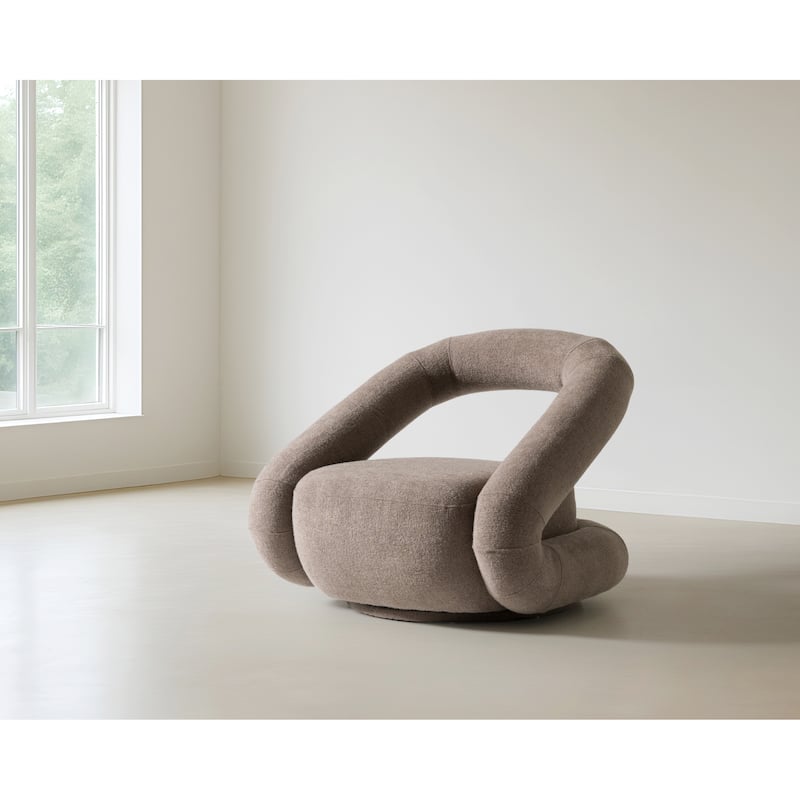 Divani Casa Tony Modern Brown Fabric Swivel Accent Chair