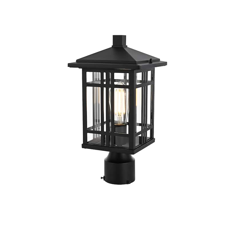 Jasper 15 inch Outdoor Post light in Black - 15"