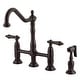 preview thumbnail 24 of 36, Heritage Bridge Kitchen Faucet with Brass Sprayer Oil Rubbed Bronze