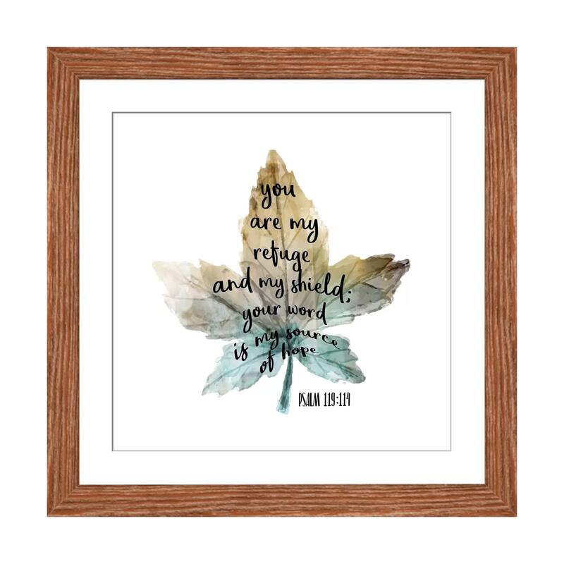 iCanvas "Psalm Leaf I" by Kimberly Allen - Walnut - 24x24x1