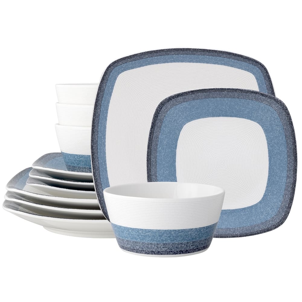 Noritake Colorscapes Layers 12-Piece Square Set, Service For 4