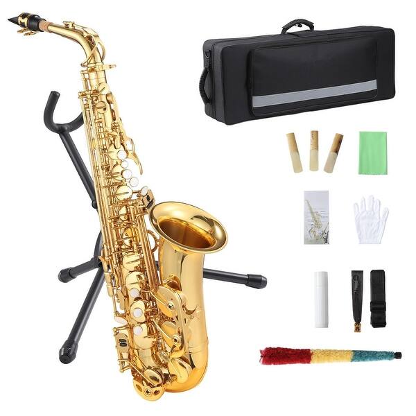 slide 2 of 6, Beginner Eb Saxophone Flat Alto Saxophone, Eb Alto Saxophone, AS-100 Alto Saxophone With Mouthpiece - Gold Kids