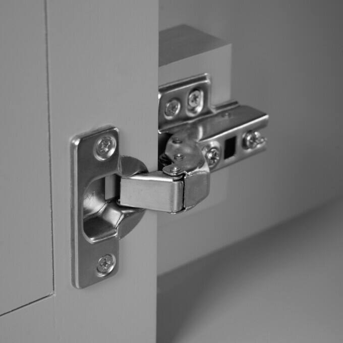 Stylish Gray Bathroom Vanity with Sink, Wooden Floor Storage Cupboard