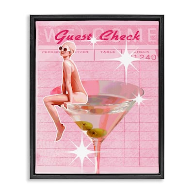 Stupell Retro Restaurant Check Cocktail Framed Floater Canvas Wall Art Design By Lil' Rue
