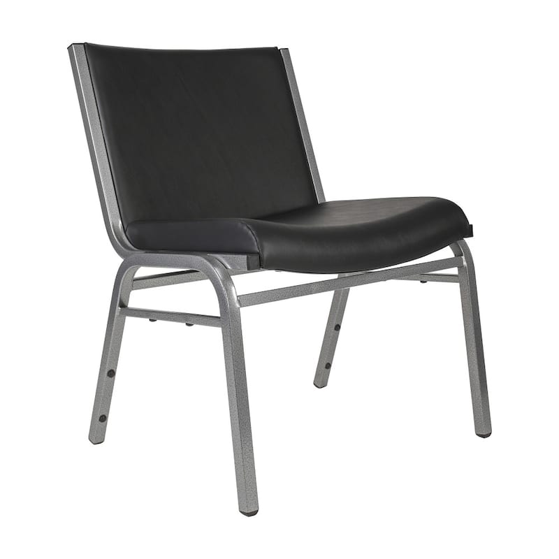 Big & Tall 1000 lb. Rated Fabric Stack Chair - 23.5"D x 24.25"W x 31.25"H - Black Vinyl