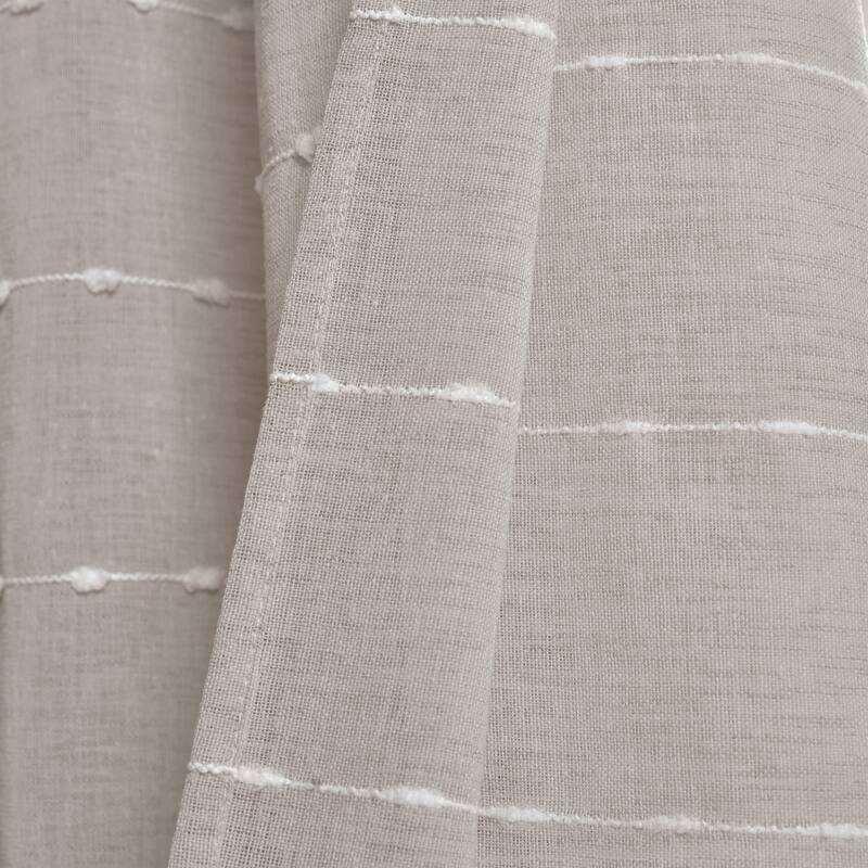 Lush Decor Farmhouse Textured Grommet Sheer Window Curtain Panel Pair