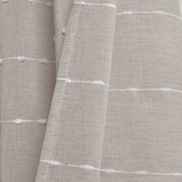 Lush Decor Farmhouse Textured Grommet Sheer Window Curtain Panel Pair