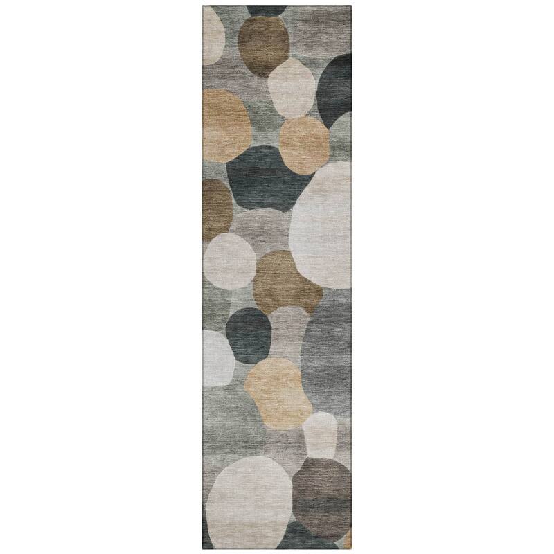 Machine Washable Indoor/ Outdoor Modern Circy Chantille Rug