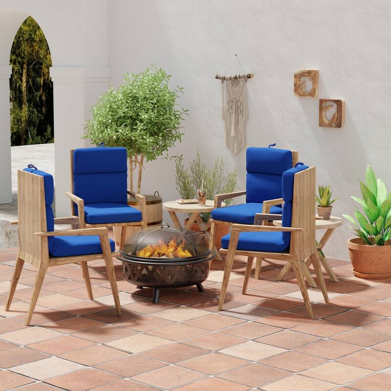 22" x 44" Outdoor Chair Cushion with Ties and Loop - 44'' L x 22'' W x 4'' H