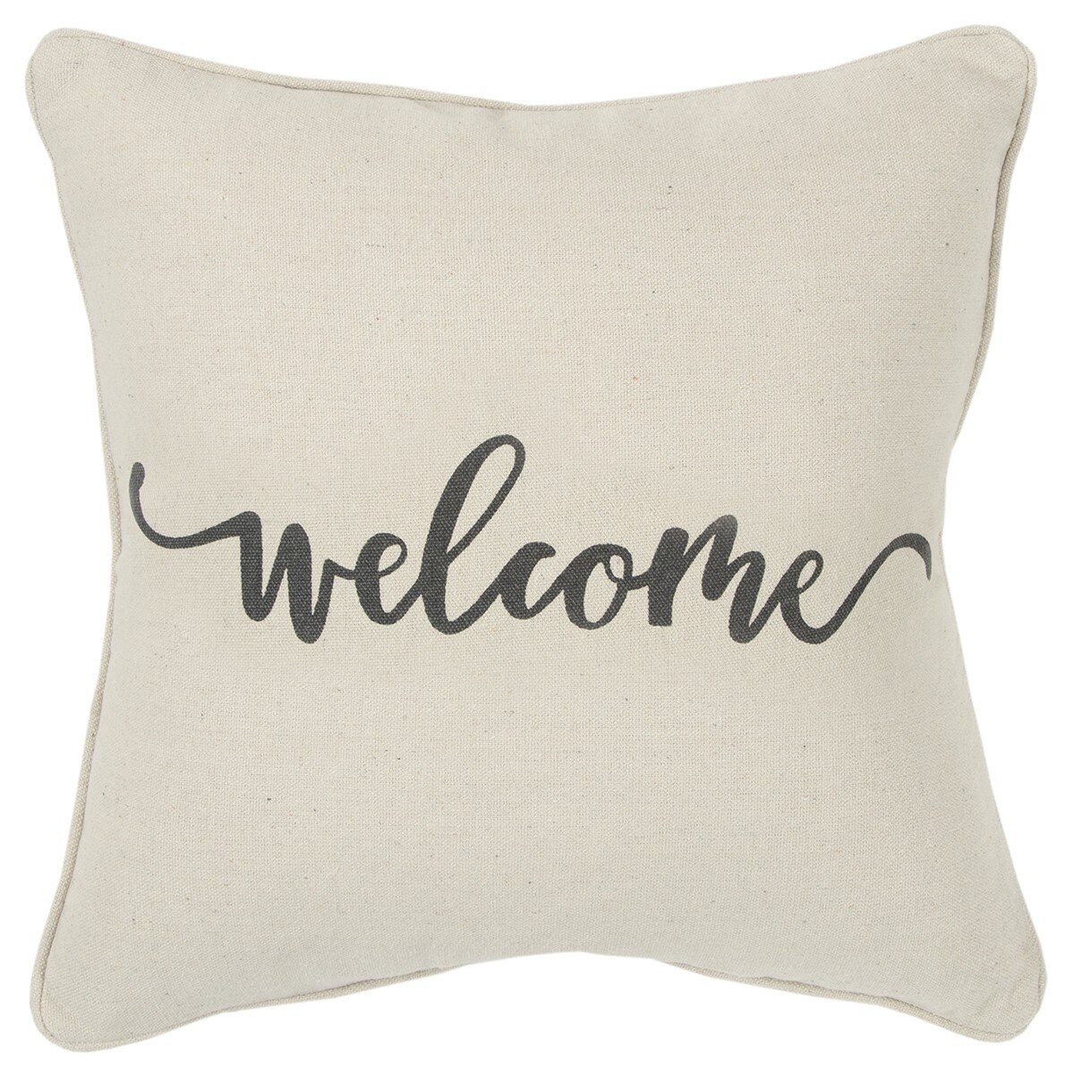 Gray Cream Welcome Decorative Throw Pillow On Sale Bed Bath