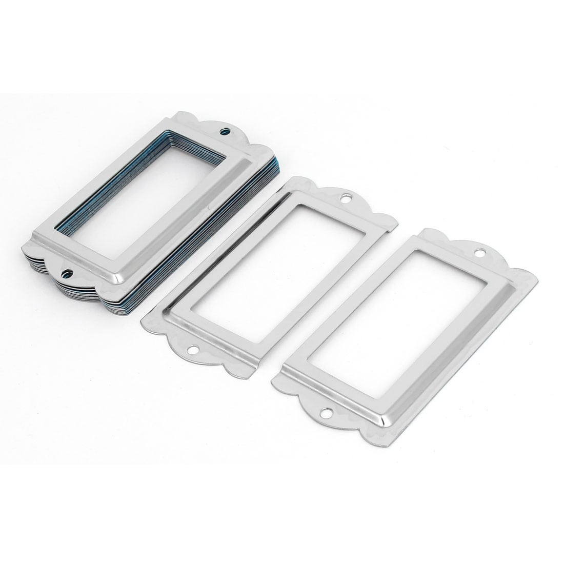 Shop Office File Cabinet Tag Label Holders Frames Silver Tone 85mm