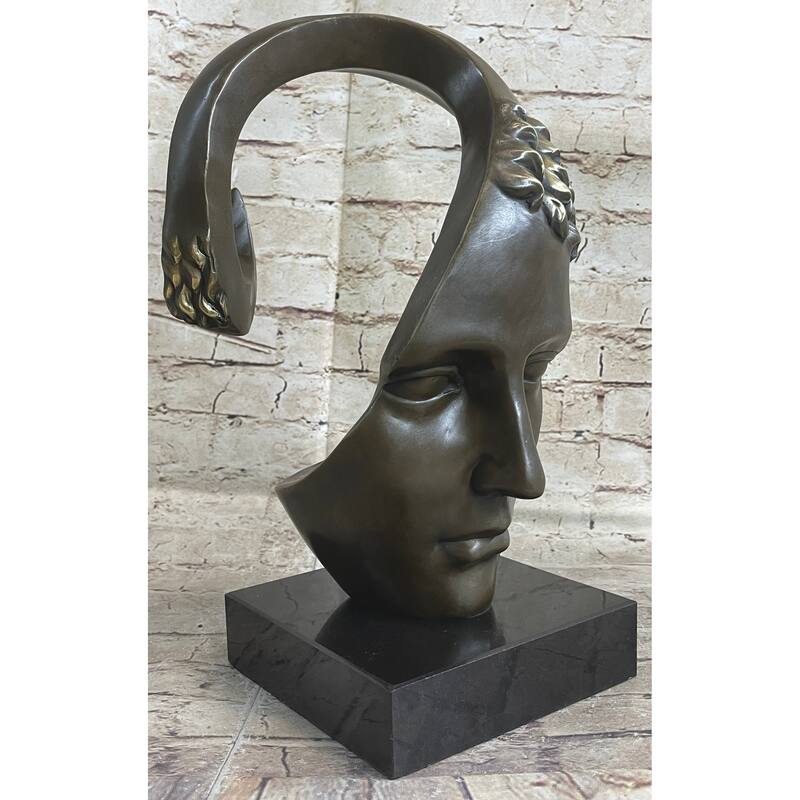 Abstract Metal Face Art Sculpture Bronze By Salvador Dali Home Decoration