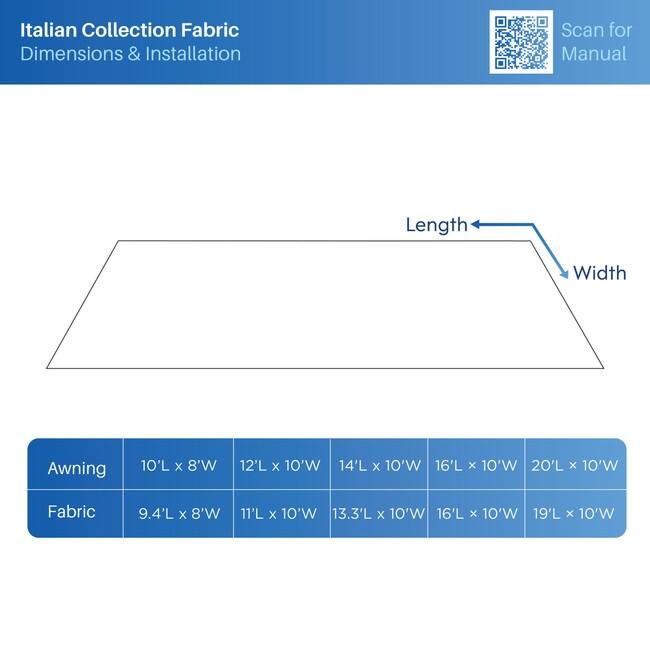 Fabric Replacement for ALEKO Full Cassette Awning - Italian Series - Grigio (Gray) - 10 x 8 Feet