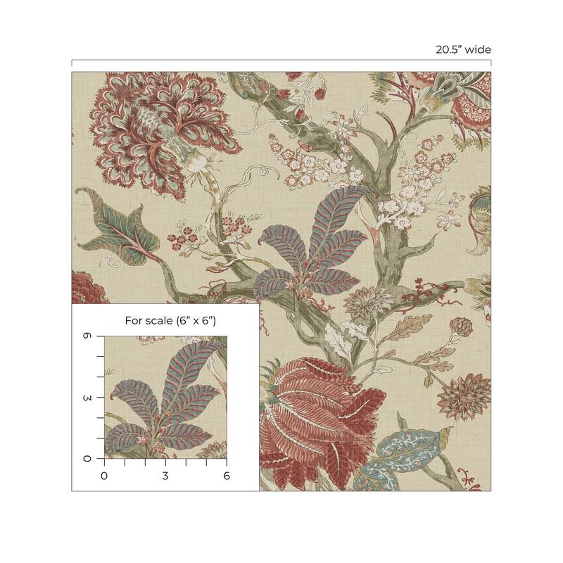 Harry & Grace Jacobean Trail Premium Matte Non-Woven Peel and Stick Wallpaper
