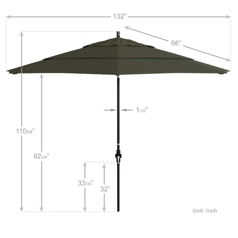 California Umbrella 11-Foot Market Umbrella in Bronze