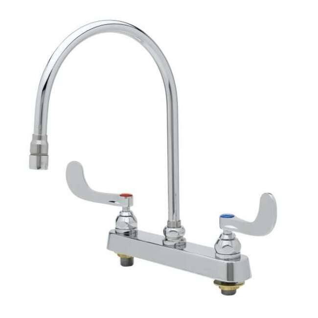 T and S Brass 2.2 GPM 8"W Deck Mounted Bar Faucet with 8-13/16" Swivel - Chrome