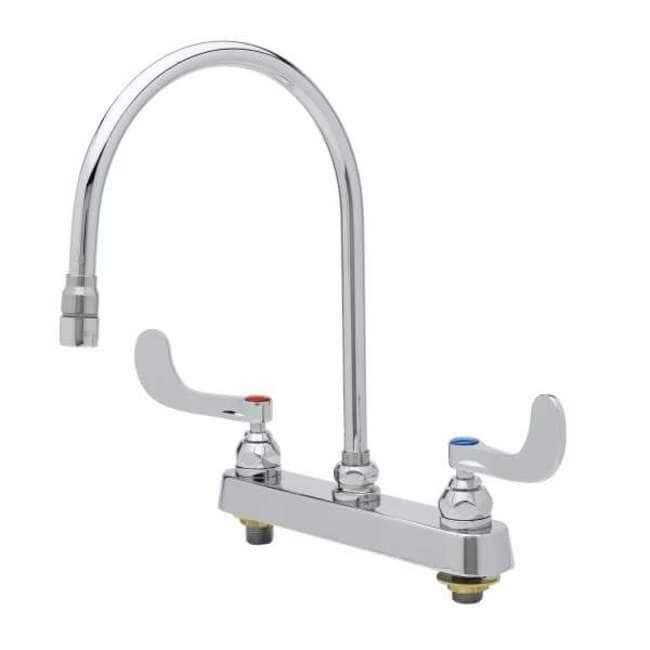 T and S Brass 2.2 GPM 8"W Deck Mounted Bar Faucet with 8-13/16" Swivel - Chrome