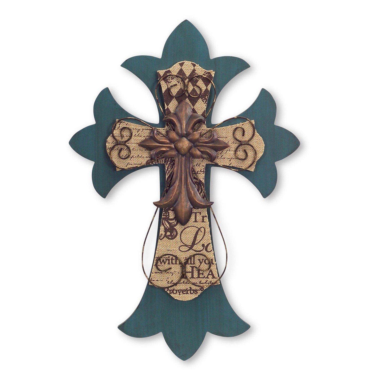 Shop Pack Of 2 Green And Brown Cross Wall Decor 23 75 Free