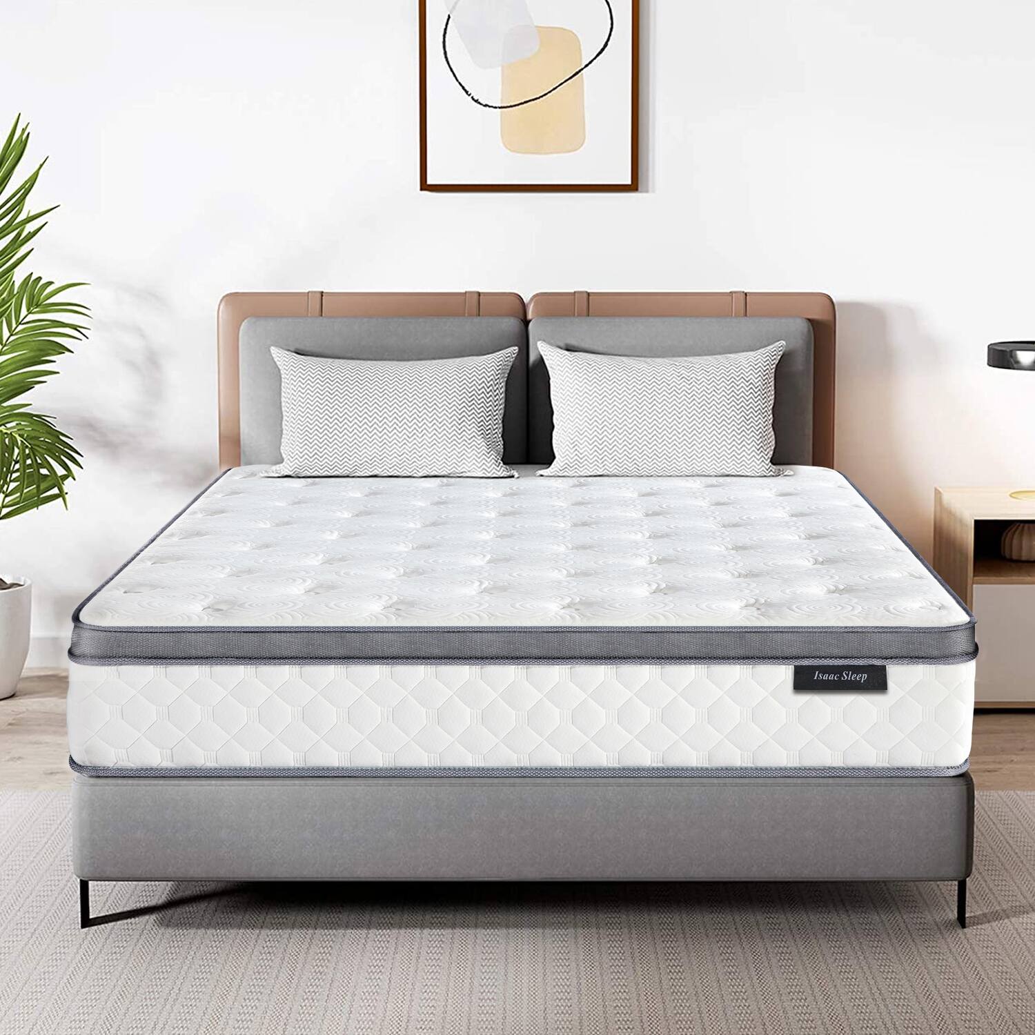 Isaac Sleep 12 in. Memory Foam Hybrid Euro Top Mattress On Sale Bed