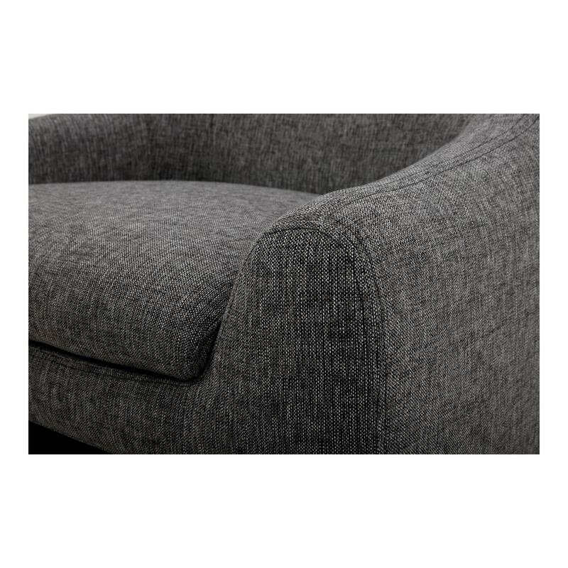 NADAAL STUDIOS Saylor Accent Chair, Textured Woven Fabric Upholstery with Solid Wood Frame, Shadowed Grey