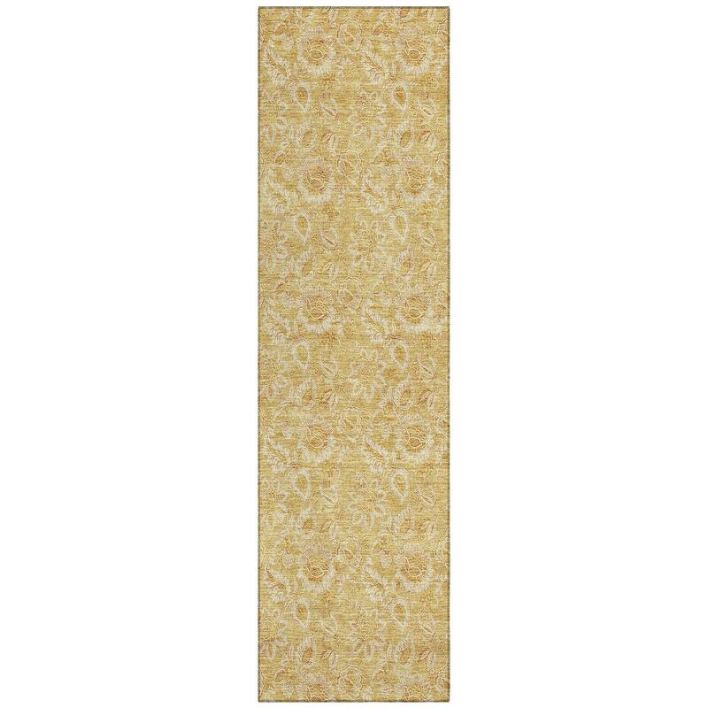 Machine Washable Indoor/ Outdoor Chantille Floral Farmhouse Rug