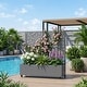 preview thumbnail 16 of 103, 72 in Metal Movable Planter Box with Trellis Privacy Screen Lockable Wheels Grey-Rectangle - 47"x47"