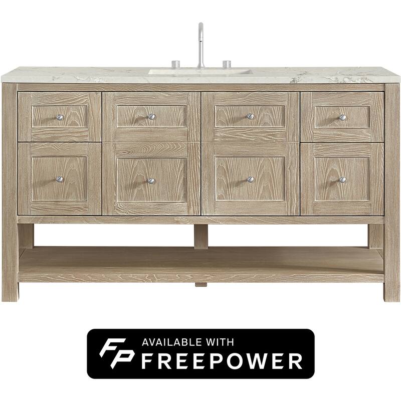 James Martin Vanities 330-V60S-FVSL Breckenridge 60" Free Standing - Whitewashed Oak