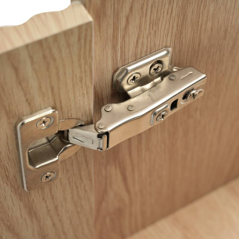 Floating Bathroom Vanity with Sink, Wall Mounted Bathroom Vanity, Narrow Bathroom Cabinet with Soft-Close Door & Open Shelf