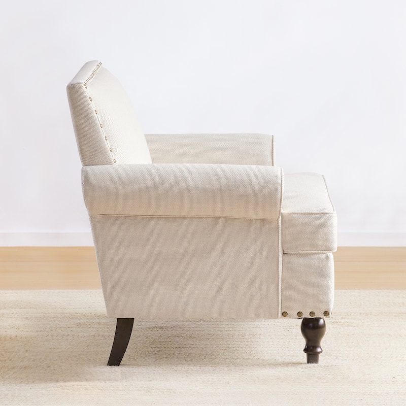 Uniquely Designed Riveted Fabric Sofa, Single Chair Loveseat