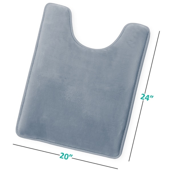 dimension image slide 21 of 58, Clara Clark Ultra Soft Plush Bathroom Rug - Non-Slip, Velvet, Memory Foam Bath Mat - Set of 2