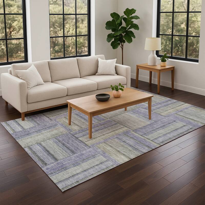 Machine Washable Indoor/ Outdoor Modern Weave Chantille Rug