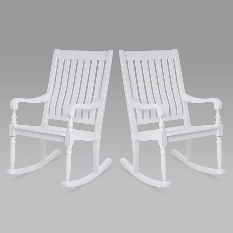 Cambridge Casual Oslo Wood Outdoor Rocking Chair Set of 2 - White