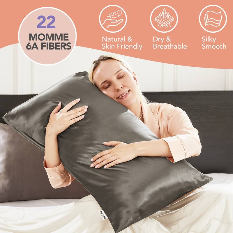 Deconovo 100% Pure Mulberry Silk Pillowcase With 22 Momme 6A High Grade Fibers