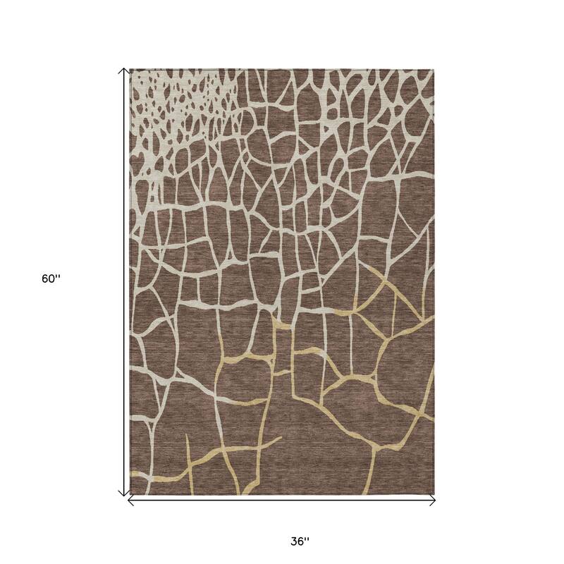 HomeRoots Abstract Transitional Rectangle Outdoor Rug