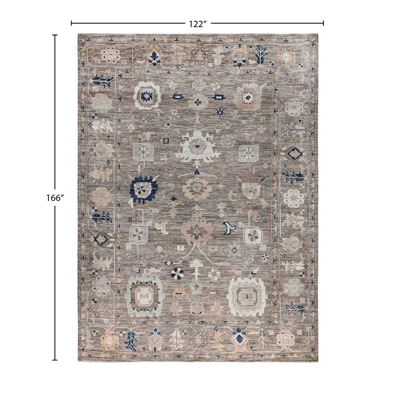 Oushak One-of-a-Kind Hand-Knotted Area Rug - Brown - 10' 2" x 13' 10"
