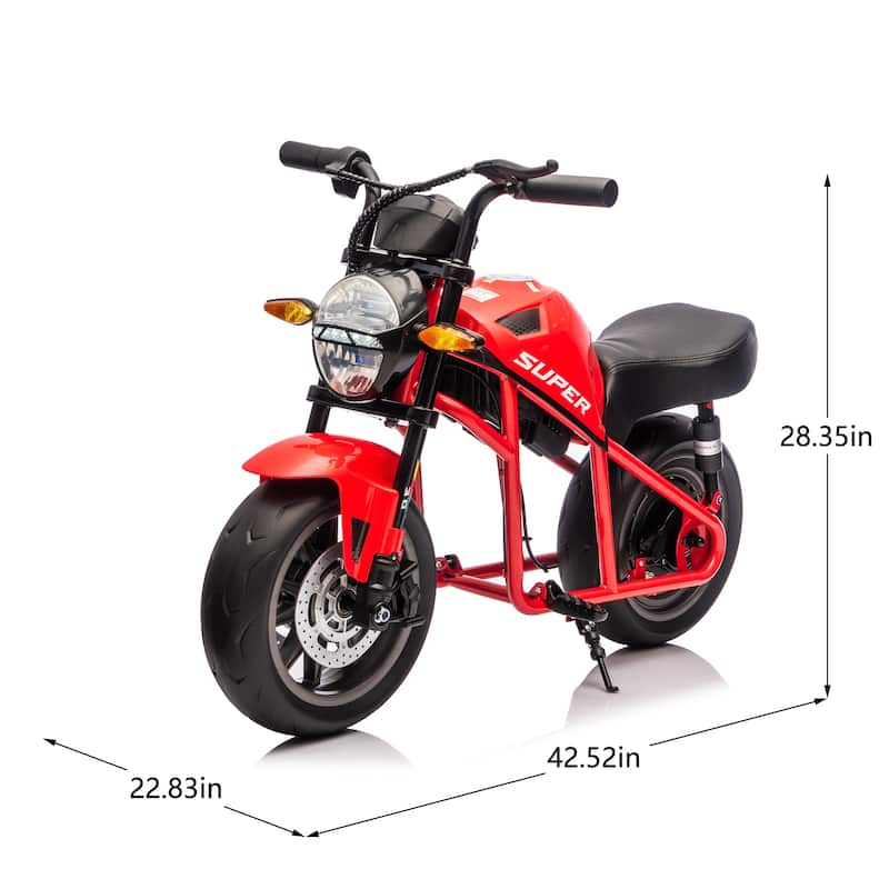 Simple Electric Bike Kids Electric Motorcycle 24V Ride-On Motorcycle with Built-in Music & LED Lights
