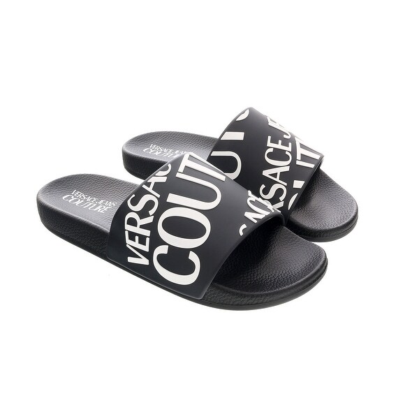 Versace Jeans Couture Black/White Logo Slide-. Opens flyout.