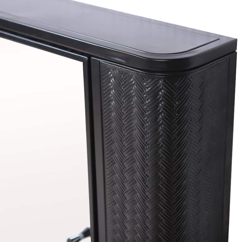 Over-the-Toilet Wall Bathroom Medicine Cabinet with Mirrored Door, Glass Shelf, Metal Frame & Bottom Storage
