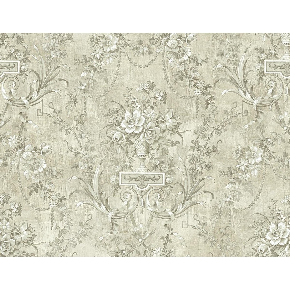 Seabrook Designs Charleston Damask Unpasted Wallpaper
