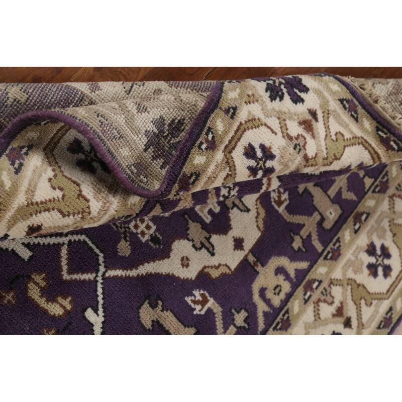 Hand Knotted Oriental 100% Wool Carpet Transitional All-Over Purples Oushak Area Rug - 6' 0'' X 4' 2''