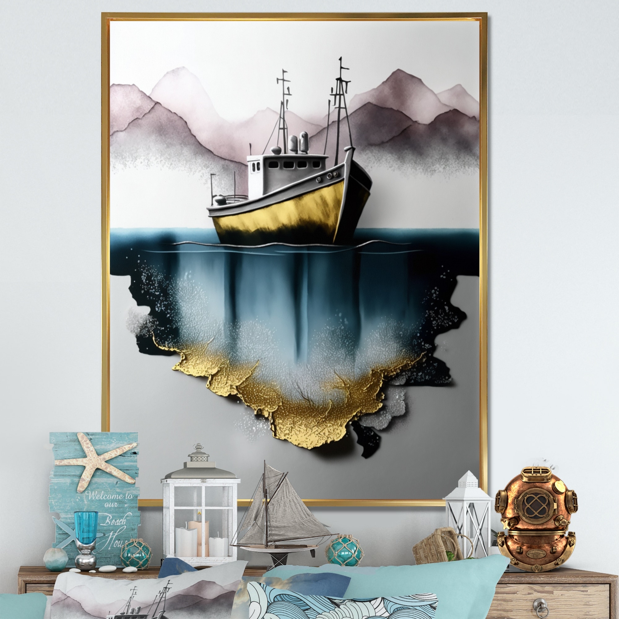 boat framed art