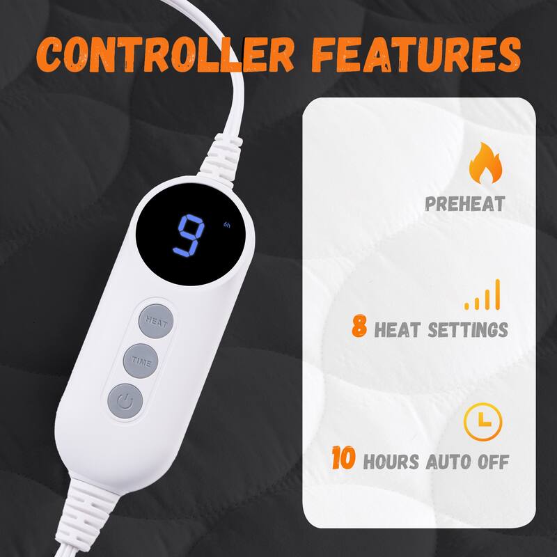 Temperature Regulating Electric Heated Mattress With Controllers
