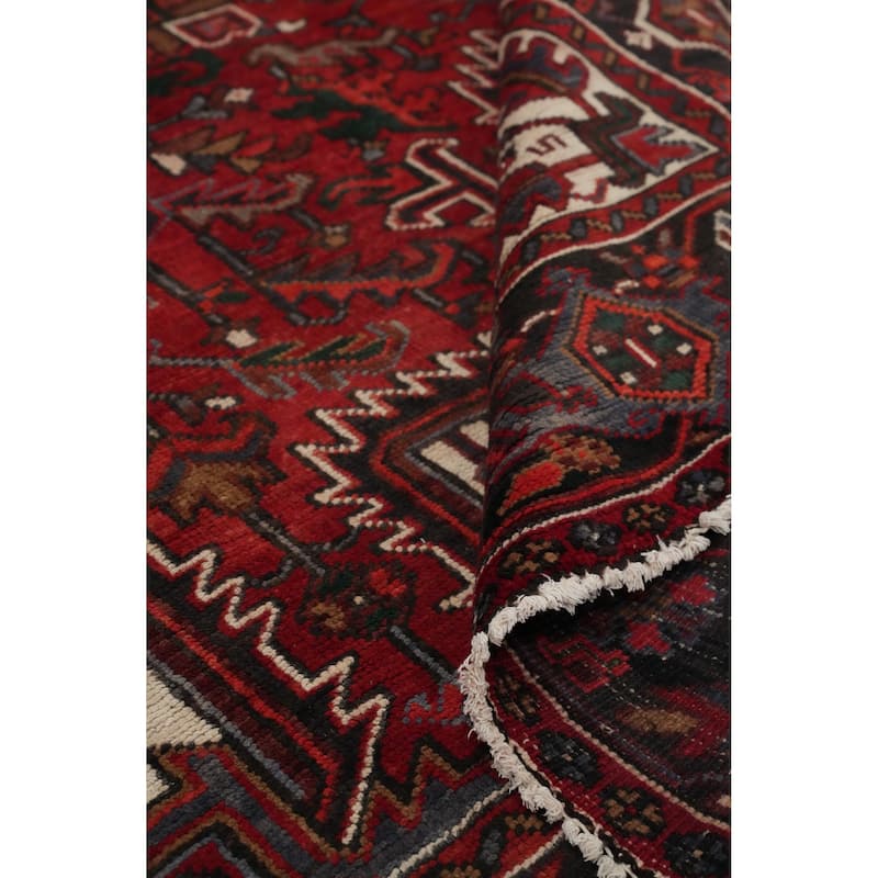 Hand Knotted Oriental 100% Wool Carpet Traditional Medallion Red Heriz Area Rug - 11' 4'' X 7' 9''