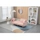 preview thumbnail 44 of 115, Velvet Loveseat Sofa Bed with 2 Pillows, Mid Century 2-Seat Couches Convertible Sofa Bed for Living Room, Bedroom,Office
