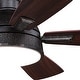 preview thumbnail 10 of 9, Walton 52 in. Gold Stone Ceiling Fan, Reversible Dark Bronze-Mocha Blades, Dimmable LED Light Kit and Remote, White Glass Shade